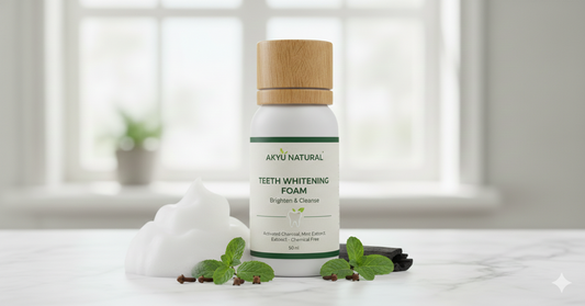 AKYU NATURAL Mint & Charcoal Whitening Foam – Chemical Free Formula