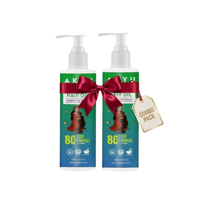 Akyu Natural Hair Oil Combo Pack (2x100ml) – Complete Hair Care Solution | Helps Reduce Hair Fall