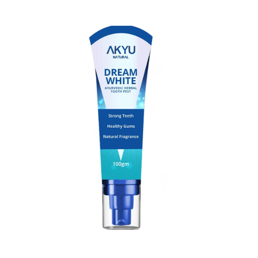 AKYU Natural Dream White Ayurvedic Herbal Toothpaste 100gm – Strong Teeth & Healthy Gums | Natural Fragrance Tooth Paste